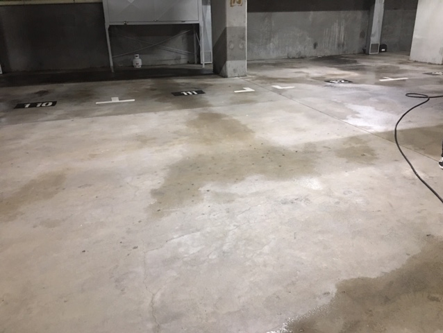 After Concrete Cleaning in Car Parking.